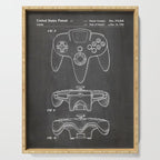Video Game Controller Patent - Retro Gaming Game Room Art - Black Chalkboard Serving Tray Gallery Image 1
