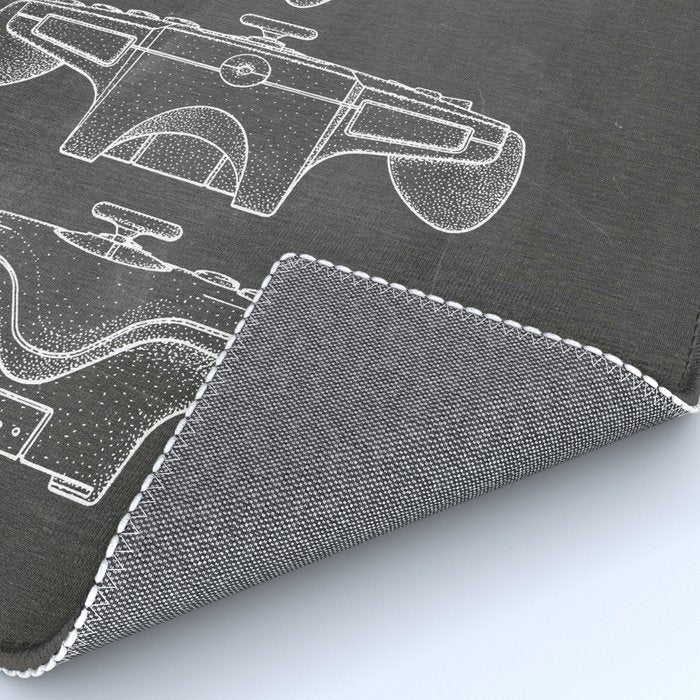 Video Game Controller Patent - Retro Gaming Game Room Art - Black Chalkboard Rug Gallery Image 4
