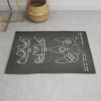 Video Game Controller Patent - Retro Gaming Game Room Art - Black Chalkboard Rug Gallery Image 1