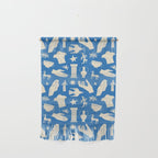 Ancient blue greek statue doodle pattern Wall Hanging Gallery Image 1