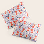 Simple Floral - Very Peri, Red, Blue Pillow Sham Gallery Image 3