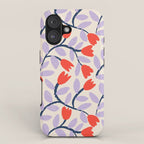 Simple Floral - Very Peri, Red, Blue iPhone Case Gallery Image 1