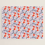 Simple Floral - Very Peri, Red, Blue Jigsaw Puzzle Gallery Image 1