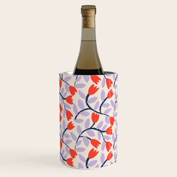 Simple Floral - Very Peri, Red, Blue Wine Chiller Gallery Image 3