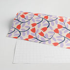Simple Floral - Very Peri, Red, Blue Wrapping Paper Gallery Image 2