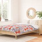 Simple Floral - Very Peri, Red, Blue Duvet Cover Gallery Image 2