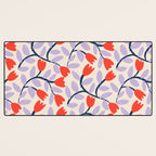 Simple Floral - Very Peri, Red, Blue Desk Mat Gallery Image 3