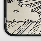 Radiant eye minimal sky scene with clouds - black lines on neutral Laptop Sleeve Gallery Image 3