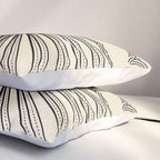 Radiant eye minimal sky scene with clouds - black lines on neutral Pillow Sham Gallery Image 3