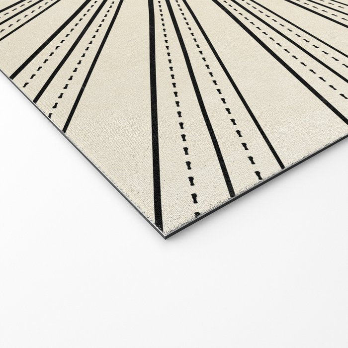 Radiant eye minimal sky scene with clouds - black lines on neutral Welcome Mat Gallery Image 2