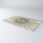 Radiant eye minimal sky scene with clouds - black lines on neutral Rug Gallery Image 3
