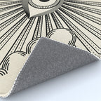 Radiant eye minimal sky scene with clouds - black lines on neutral Rug Gallery Image 4