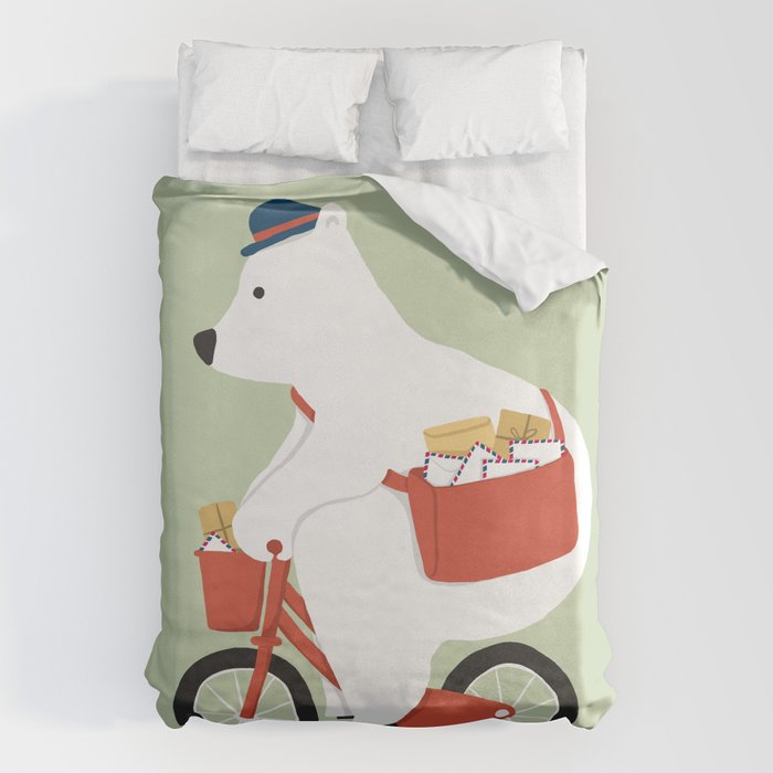 Polar bear postal express Duvet Cover Gallery Image 6