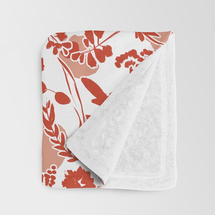 Wild flowering reddish meadow Throw Blanket Gallery Image 3