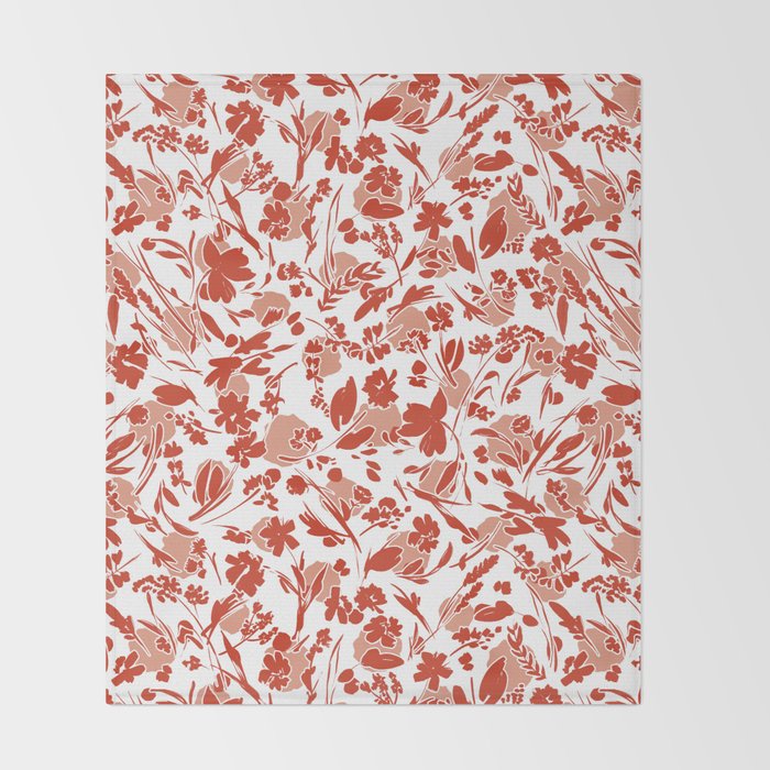 Wild flowering reddish meadow Throw Blanket Gallery Image 2