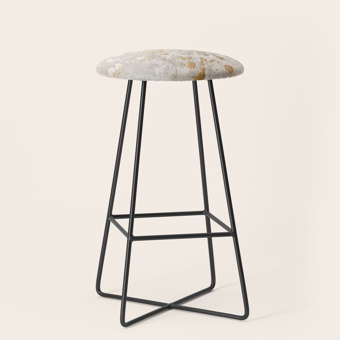 Gold cowhide Metallic Stool Gallery Image 1