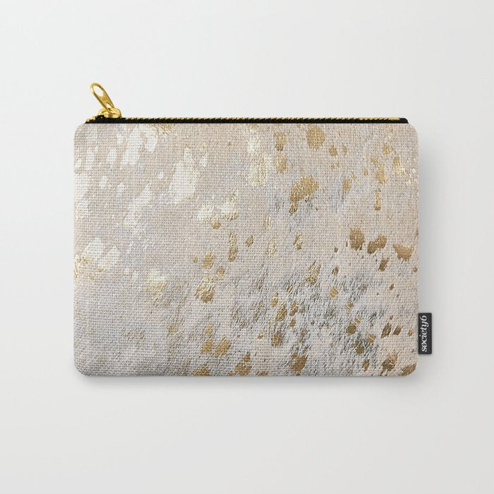 Gold cowhide Metallic Carry All Pouch Gallery Image 1