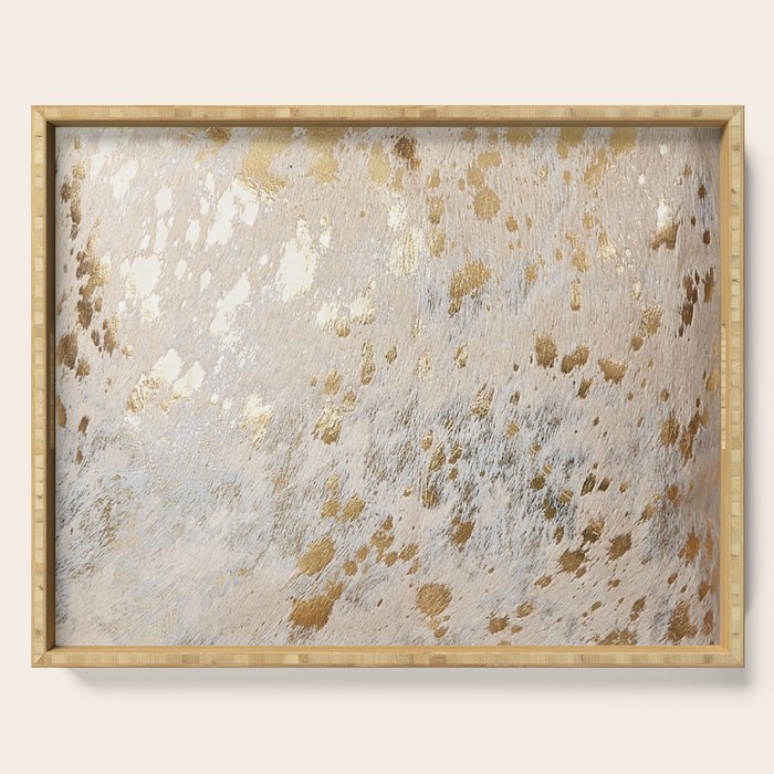 Gold cowhide Metallic Serving Tray Gallery Image 1