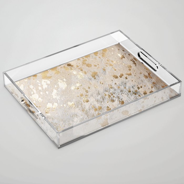Gold cowhide Metallic Acrylic Tray Gallery Image 1