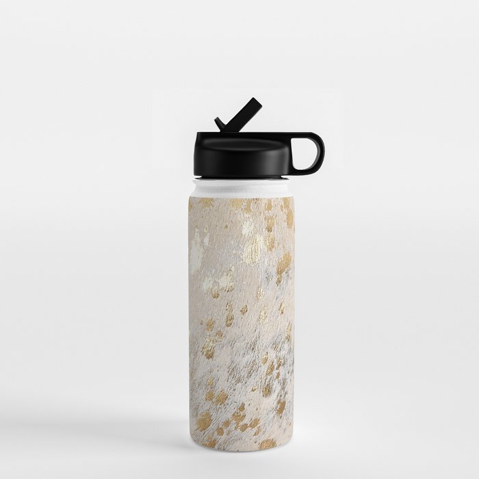 Gold cowhide Metallic Water Bottle Gallery Image 1