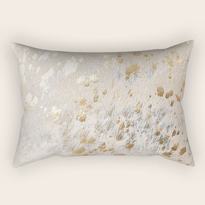 Gold cowhide Metallic Rectangular Pillow Gallery Image 2