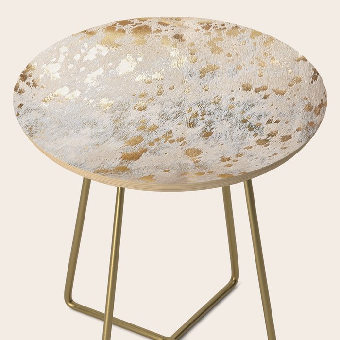 Gold cowhide Metallic Side Table Gallery Image 2