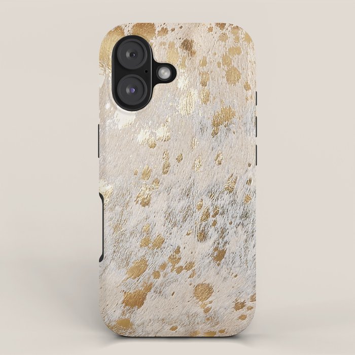 Gold cowhide Metallic iPhone Case Gallery Image 1