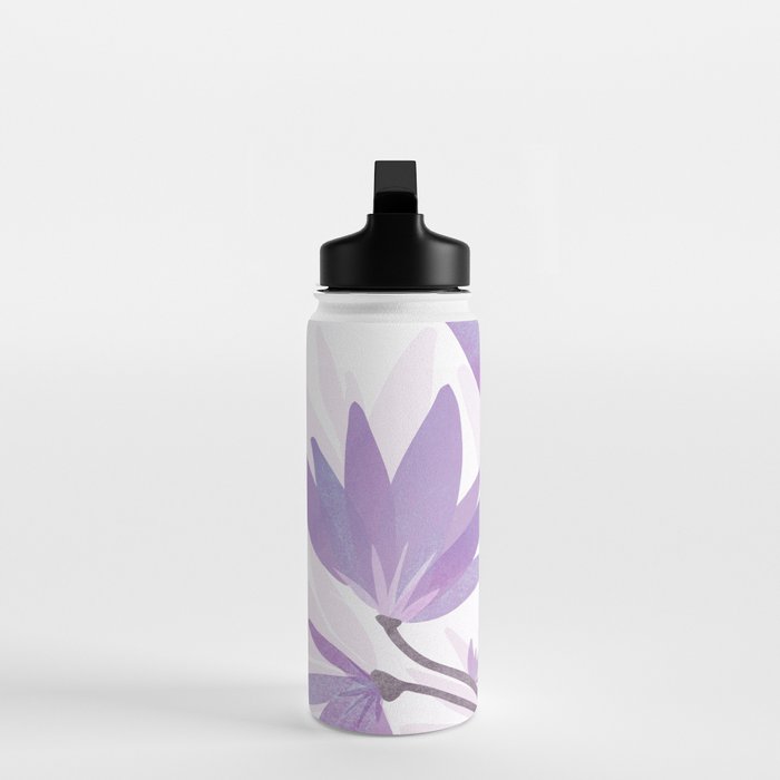 Lilac Blooms Floral Illustration Water Bottle Gallery Image 3