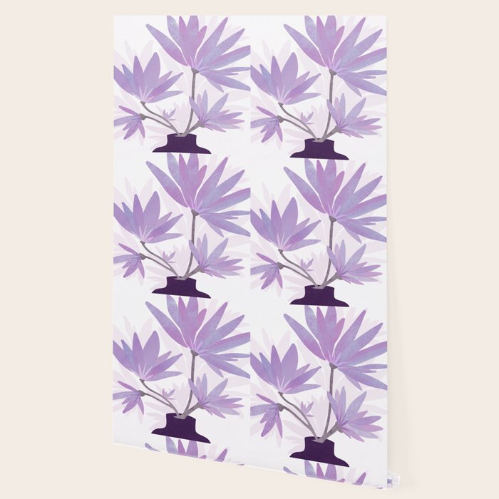 Lilac Blooms Floral Illustration Wallpaper Gallery Image 2