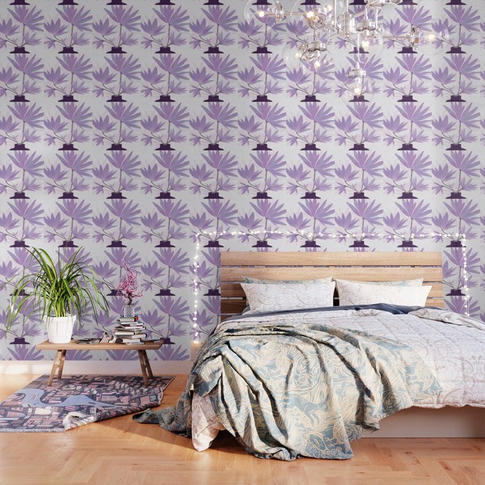 Lilac Blooms Floral Illustration Wallpaper Gallery Image 1