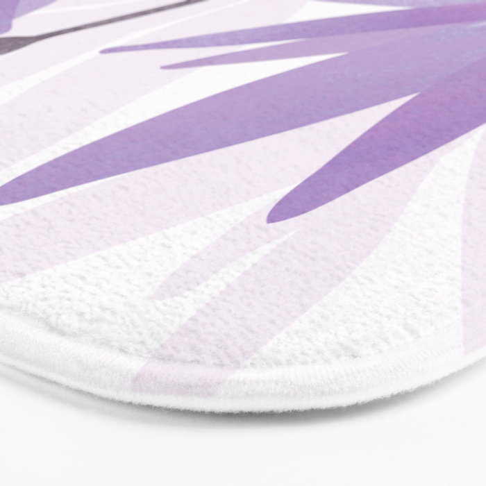Lilac Blooms Floral Illustration Bath Mat Gallery Image 3
