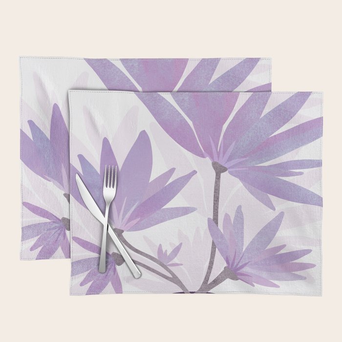 Lilac Blooms Floral Illustration Placemat Gallery Image 1