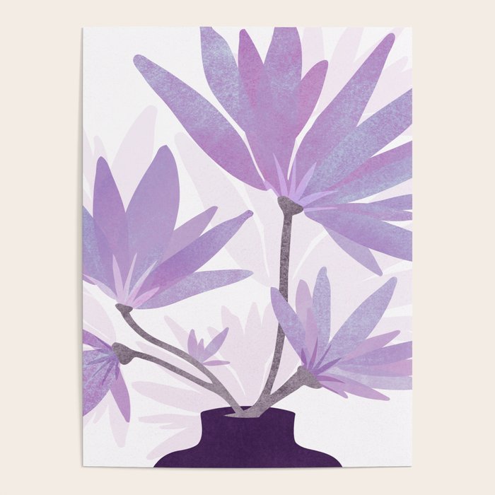 Lilac Blooms Floral Illustration Poster Gallery Image 4