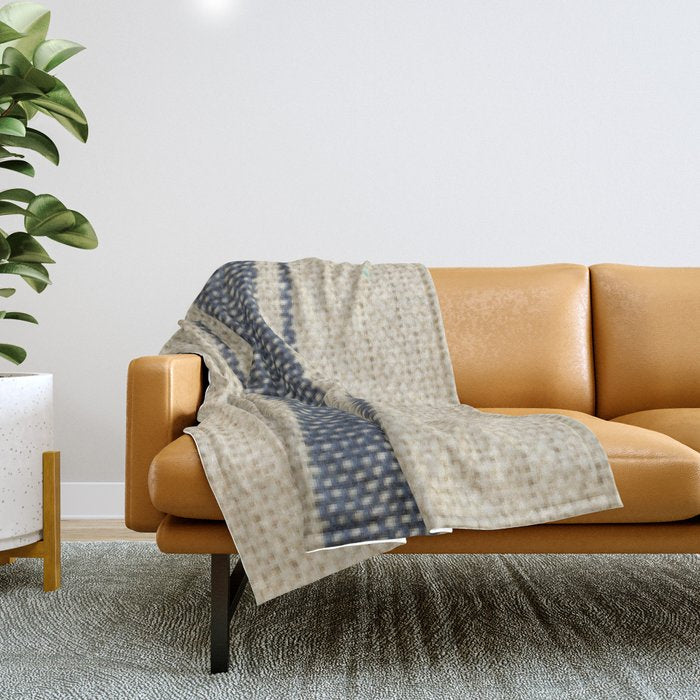 Vintage French Grain Sack Throw Blanket Gallery Image 1