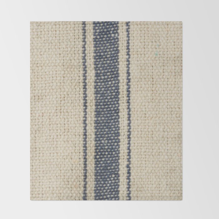 Vintage French Grain Sack Throw Blanket Gallery Image 2