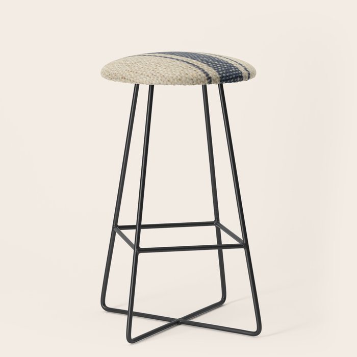 Vintage French Grain Sack Stool Gallery Image 1