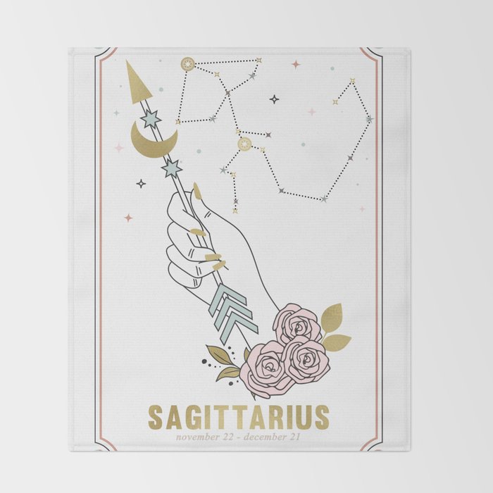 Sagittarius Zodiac Series Throw Blanket Gallery Image 2