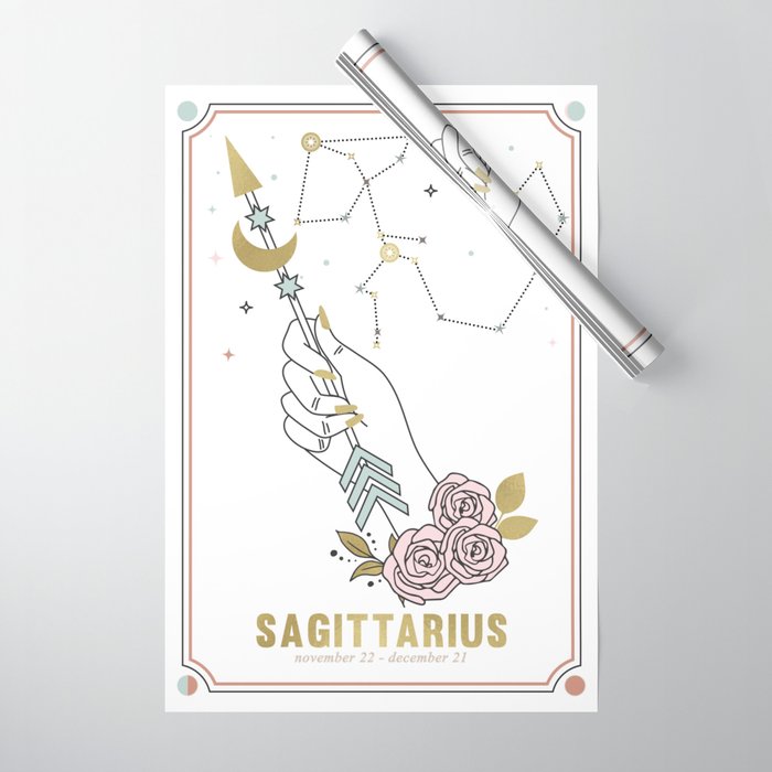 Sagittarius Zodiac Series Wrapping Paper Gallery Image 1
