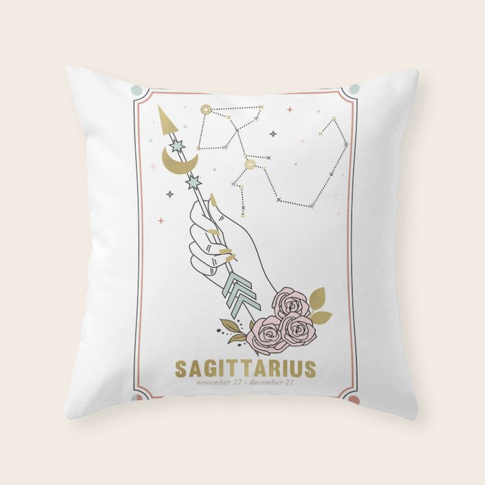 Sagittarius Zodiac Series Throw Pillow Gallery Image 1
