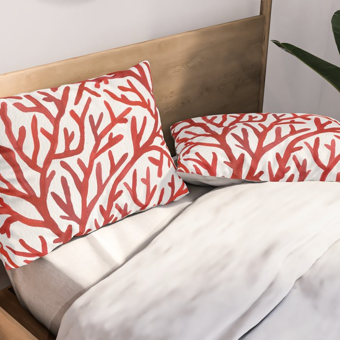 Red Coral Pillow Sham Gallery Image 2
