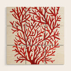 Red Coral Wood Wall Art Gallery Image 1