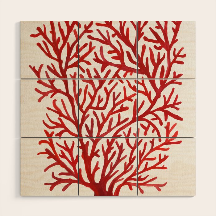 Red Coral Wood Wall Art Gallery Image 1