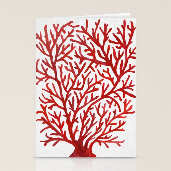 Red Coral Stationery Card Gallery Image 1