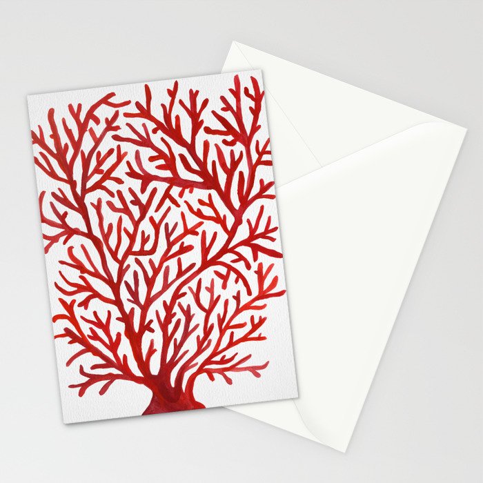 Red Coral Stationery Card Gallery Image 2
