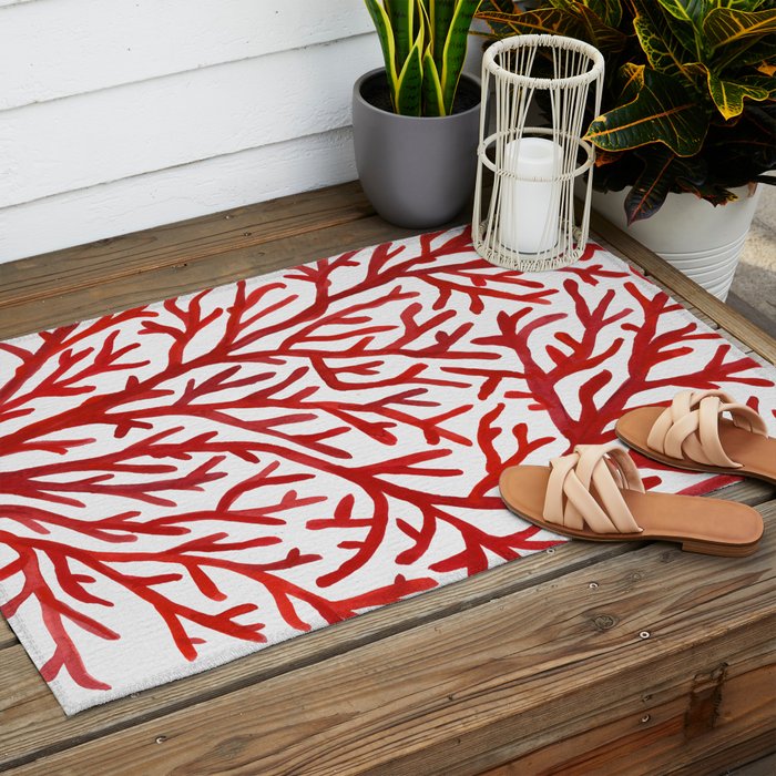 Red Coral Outdoor Rug Gallery Image 2