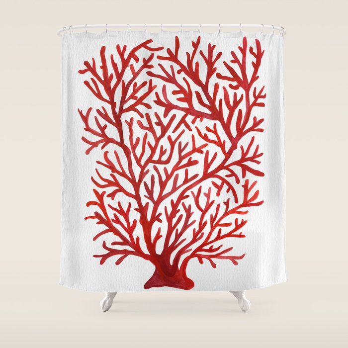 Red Coral Shower Curtain Gallery Image 1