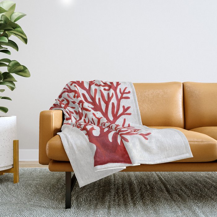 Red Coral Throw Blanket Gallery Image 1