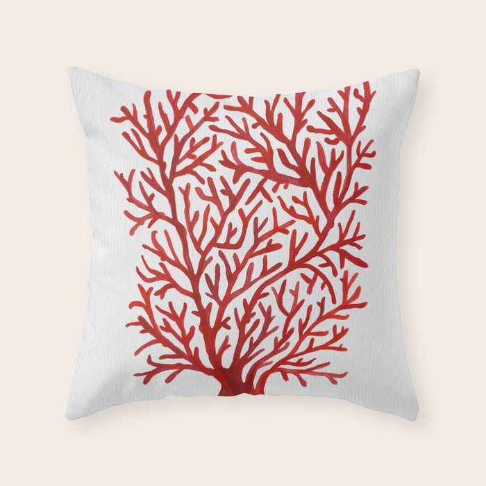 Red Coral Throw Pillow Gallery Image 6