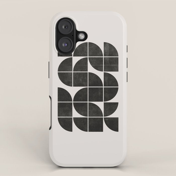 Mid-Century Modern No.35 - Woodblock Print iPhone Case Gallery Image 1