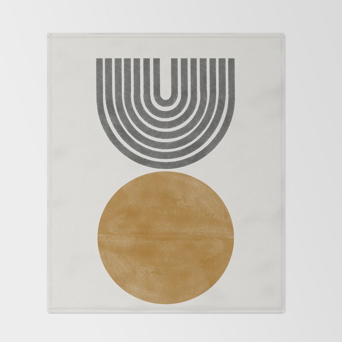 Mid Century Sun Rainbow Throw Blanket Gallery Image 2